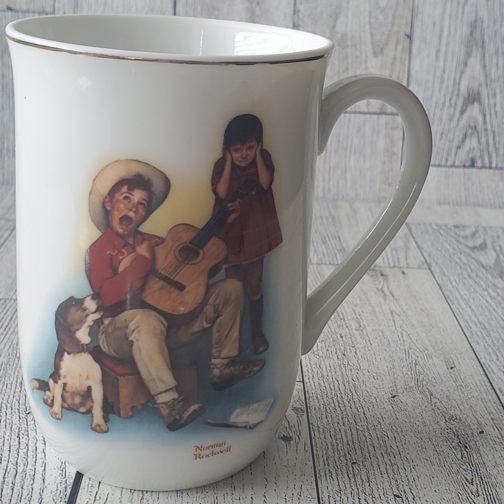 VTG 1981 Norman Rockwell Mug "Sour Note" Collectible Porcelain Coffee Mug.‎